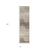 2' x 3' Gray Abstract Power Loom Area Rug