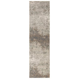 10' Gray Abstract Power Loom Runner Rug