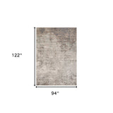 6' x 9' Gray Abstract Power Loom Area Rug