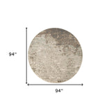 8' x 10' Gray Abstract Power Loom Area Rug