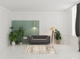 5' x 7' Ivory Striped Power Loom Area Rug