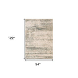 6' x 9' Ivory Striped Power Loom Area Rug