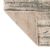 8' Ivory Round Striped Power Loom Area Rug