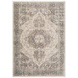 8' Beige Round Medallion Power Loom Area Rug