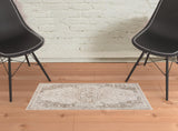 2' x 3' Cream Medallion Power Loom Area Rug