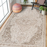 2' x 3' Cream Medallion Power Loom Area Rug