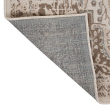 8' Cream Round Medallion Power Loom Area Rug