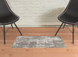 2' x 3' Brown Abstract Power Loom Area Rug