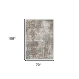 5' x 7' Brown Abstract Power Loom Area Rug
