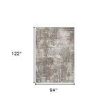 6' x 9' Brown Abstract Power Loom Area Rug