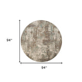 8' x 10' Brown Abstract Power Loom Area Rug