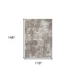 8' Brown Round Abstract Power Loom Area Rug