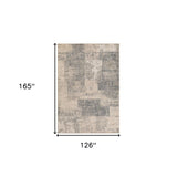 9' x 12' Brown Abstract Power Loom Area Rug