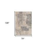 5' x 7' Light Blue Abstract Power Loom Area Rug