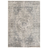 2' x 3' Gray Medallion Power Loom Area Rug