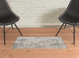 2' x 3' Gray Medallion Power Loom Area Rug