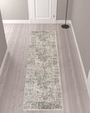 10' Gray Medallion Power Loom Runner Rug