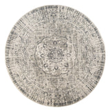 8' Gray Round Medallion Power Loom Area Rug