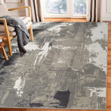 9' x 12' Rust Abstract Power Loom Area Rug