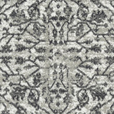 10' x 14' Gray Floral Power Loom Area Rug