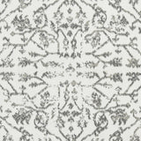 2' x 3' Light Gray Floral Power Loom Area Rug With Fringe