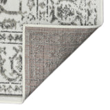 6' x 9' Light Gray Floral Power Loom Area Rug With Fringe