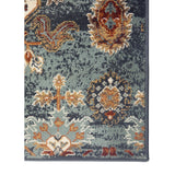 2' x 3' Teal Blue Oriental Power Loom Area Rug With Fringe