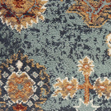 2' x 3' Teal Blue Oriental Power Loom Area Rug With Fringe