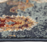 8' x 10' Teal Blue Oriental Power Loom Area Rug