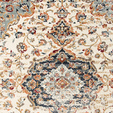 8' x 10' Orange and Ivory Medallion Power Loom Area Rug