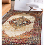 2' x 3' Red Medallion Power Loom Area Rug