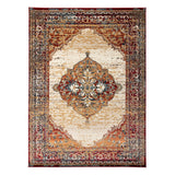 9' x 12' Red Medallion Power Loom Area Rug