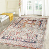 9' x 12' Red Medallion Power Loom Area Rug