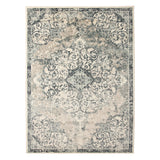 8' x 10' Beige and Blue Medallion Power Loom Area Rug