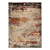 2' x 3' Orange Abstract Power Loom Area Rug