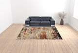 9' x 12' Orange Abstract Power Loom Area Rug