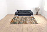 9' x 12' Orange Abstract Power Loom Area Rug