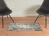 2' x 3' Blue Abstract Power Loom Area Rug