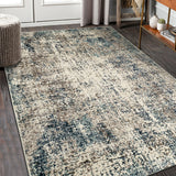 2' x 3' Blue Abstract Power Loom Area Rug