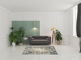 5' x 7' Blue Abstract Power Loom Area Rug
