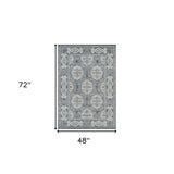 4' x 6' Blue Medallion Power Loom Area Rug