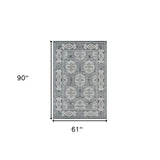 5' x 7' Blue Medallion Power Loom Area Rug