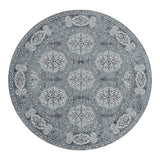 6' Blue Round Medallion Power Loom Area Rug