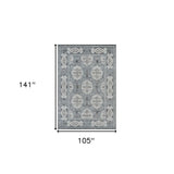 9' x 12' Blue Medallion Power Loom Area Rug