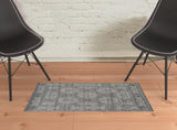 2' x 3' Brown Medallion Power Loom Area Rug