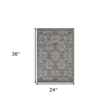 2' x 3' Brown Medallion Power Loom Area Rug