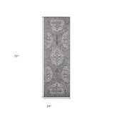 2' X 6' Brown Medallion Power Loom Runner Rug