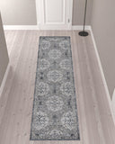 10' Brown Medallion Power Loom Runner Rug