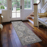 10' Brown Medallion Power Loom Runner Rug