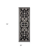 8' x 10' Blue and Ivory Oriental Power Loom Area Rug